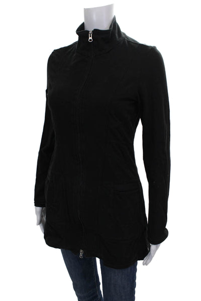 Neon Buddha Womens Black Basic Jacket Zip Long Sleeve Cotton Spandex Size XS