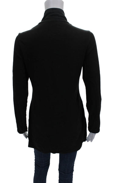 Neon Buddha Womens Black Basic Jacket Zip Long Sleeve Cotton Spandex Size XS