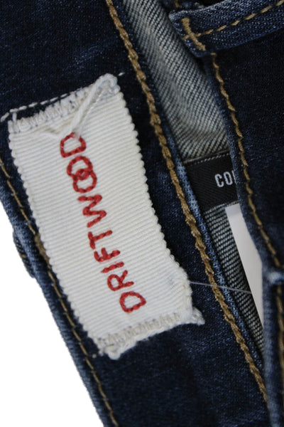 Driftwood Womens Cropped Floral Jeans Blue Size 26