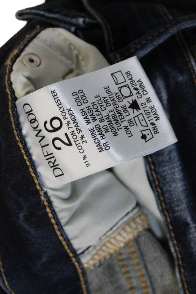 Driftwood Womens Cropped Floral Jeans Blue Size 26