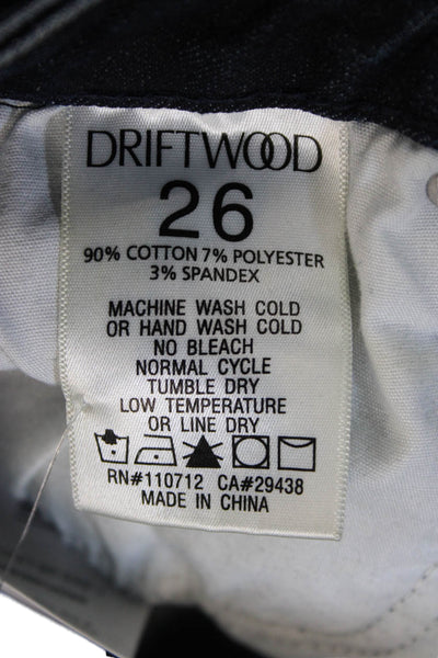 Driftwood Women Cropped Blue Jeans Cotton Blend Mid Rise Size 26