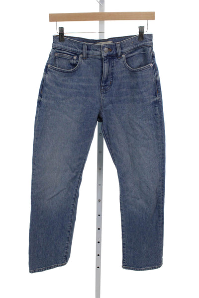 Madewell Women High Rise Straight Jeans Blue Cotton Blend Inseam 27 Size 26