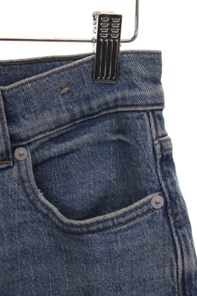 Madewell Women High Rise Straight Jeans Blue Cotton Blend Inseam 27 Size 26