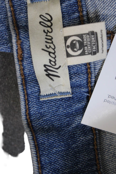 Madewell Women High Rise Straight Jeans Blue Cotton Blend Inseam 27 Size 26