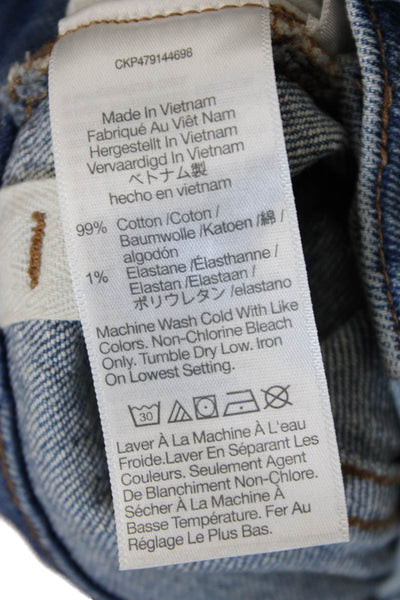 Madewell Women High Rise Straight Jeans Blue Cotton Blend Inseam 27 Size 26