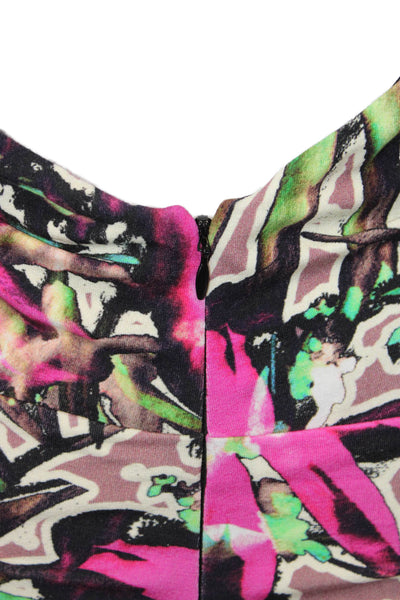 Nicole Miller Women Bodycon Halter Floral Dress Multicolor Size M