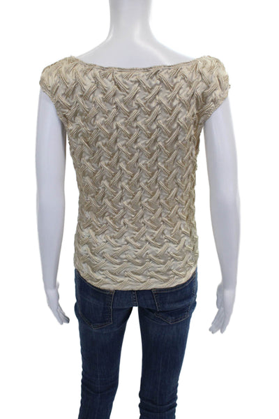 Ribkoff Trends Women Basic Sleeveless Boat Neck Beige Blouse Size 6