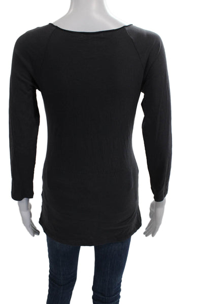 Velvet Women Jersey T-Shirt Gray V-Neck 3/4 Sleeve Size S