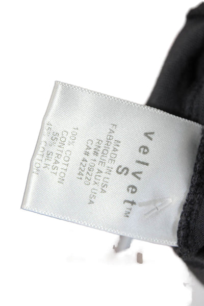 Velvet Women Jersey T-Shirt Gray V-Neck 3/4 Sleeve Size S
