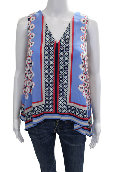 1 State Womens Sleeveless V-Neck Geometric Polyester Tank Multicolor Size XS