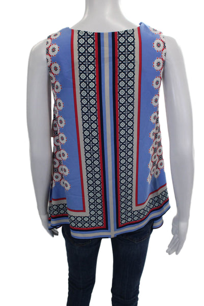 1 State Womens Sleeveless V-Neck Geometric Polyester Tank Multicolor Size XS