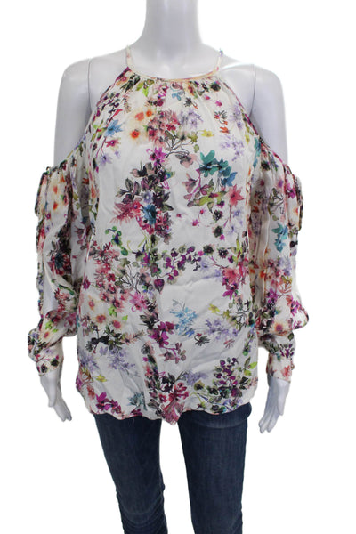 Fifteen Twenty Women Floral Halter Viscose Blouse Long Sleeve Size XS