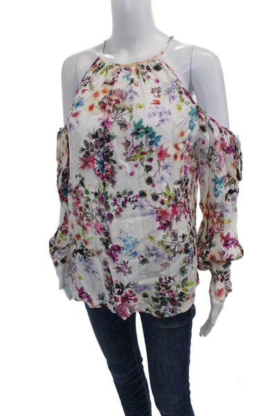 Fifteen Twenty Women Floral Halter Viscose Blouse Long Sleeve Size XS
