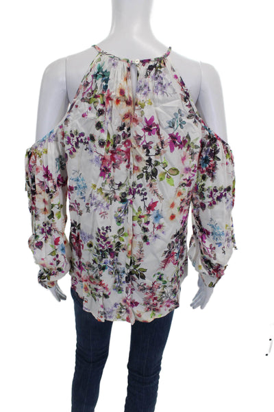 Fifteen Twenty Women Floral Halter Viscose Blouse Long Sleeve Size XS