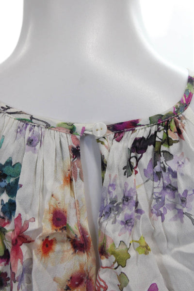 Fifteen Twenty Women Floral Halter Viscose Blouse Long Sleeve Size XS