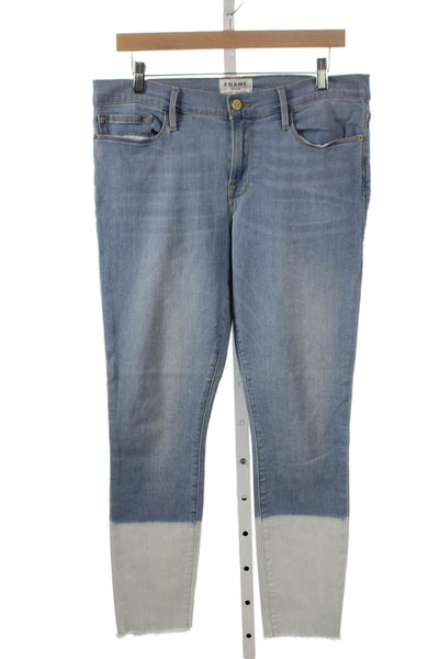 Frame Denim Womens Skinny Jeans Blue Mid Rise 27 Inseam Size 32