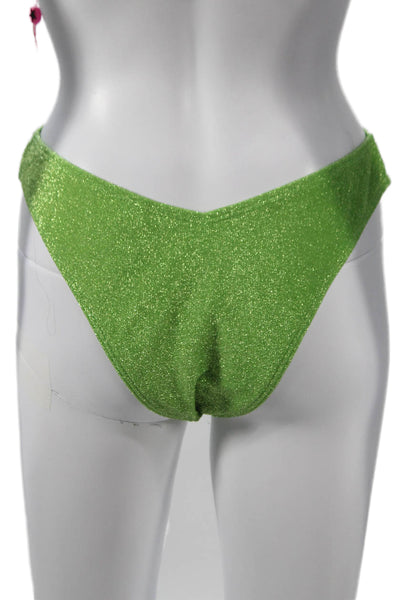 Southbeach Boamar Womens Glitter Solid Green Bikini Size 12