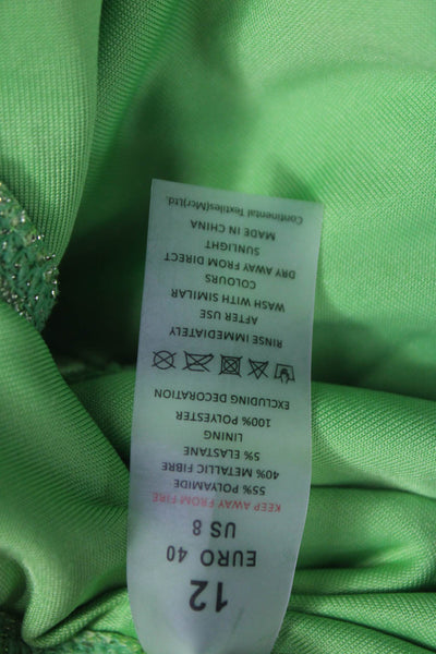 Southbeach Boamar Womens Glitter Solid Green Bikini Size 12