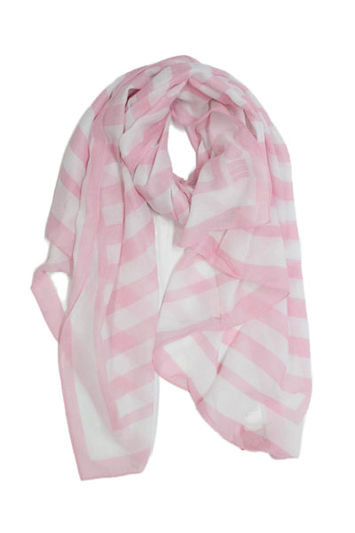 Solid & Striped Womens Sheer Striped Scarf Pink