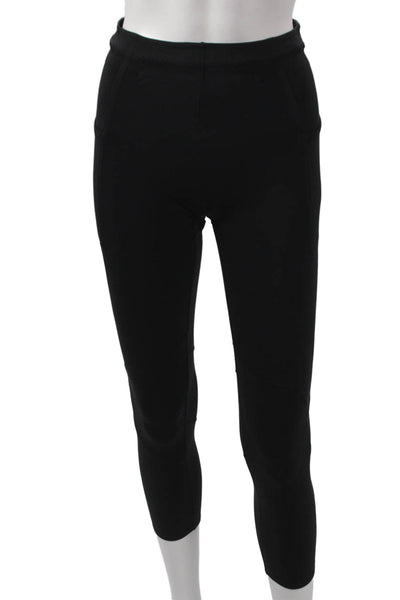 Lululemon Women Cropped Black Nylon Leggings Sports Pull On Size S
