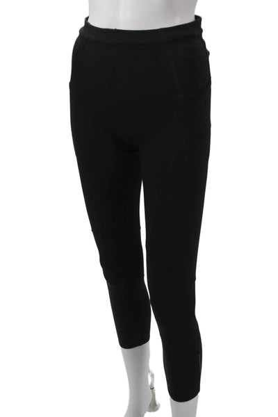 Lululemon Women Cropped Black Nylon Leggings Sports Pull On Size S