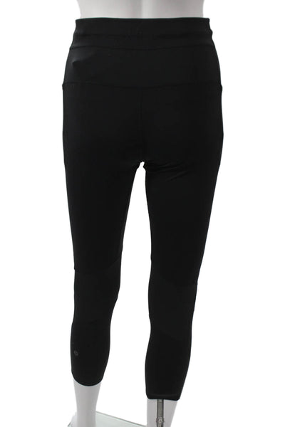Lululemon Women Cropped Black Nylon Leggings Sports Pull On Size S