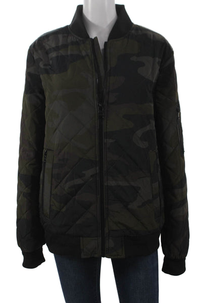 Calvin Klein Women Bomber Jacket Multicolor Camouflage Polyester Size S