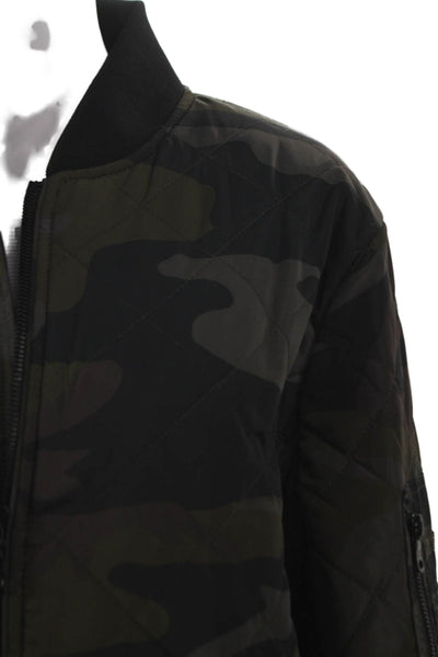 Calvin Klein Women Bomber Jacket Multicolor Camouflage Polyester Size S