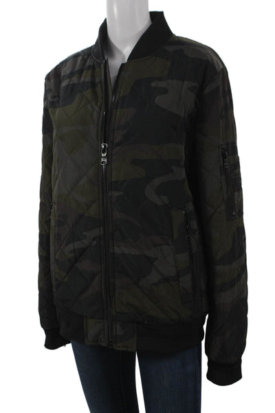 Calvin Klein Women Bomber Jacket Multicolor Camouflage Polyester Size S