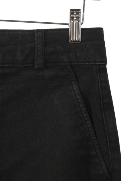 Everlane Women Cropped Black Pants Button Closure Organic Cotton Size 6