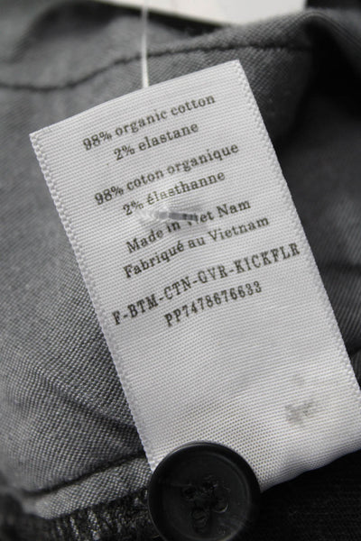 Everlane Women Cropped Black Pants Button Closure Organic Cotton Size 6
