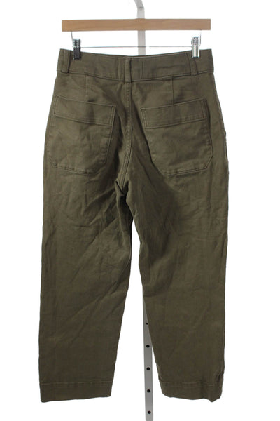 Everlane Women Chino Pants Green Button Organic Cotton Size 6