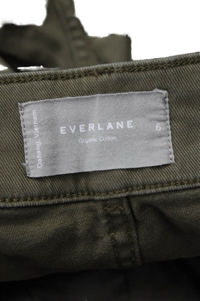 Everlane Women Chino Pants Green Button Organic Cotton Size 6