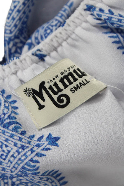 Show Me Your Mumu Women Mini White Off Shoulder Geometric Boho Dress Size S