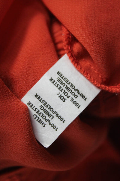 Ramy Brook Womens Blouson Dress Orange V-Neck Long Sleeve Polyester Size M