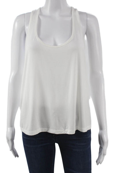 Splits59 Womens Basic Sleeveless Scoop Neck Viscose Tank White Size L