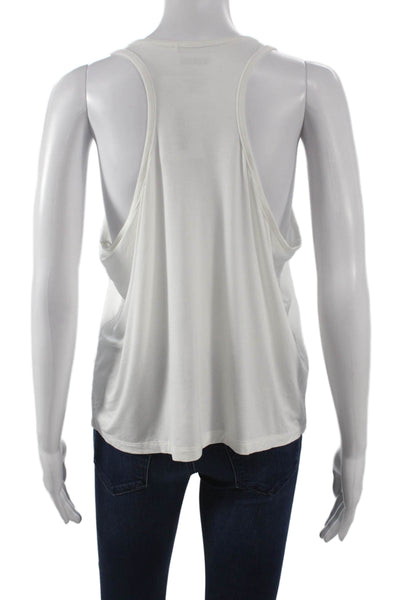 Splits59 Womens Basic Sleeveless Scoop Neck Viscose Tank White Size L