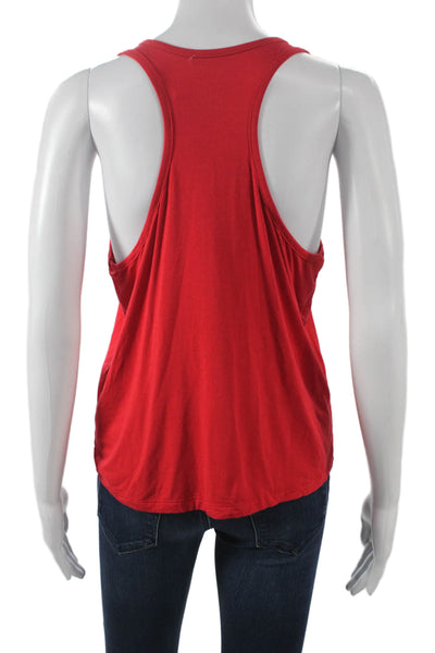 Splits59 Women Red Basic Scoop Neck Sleeveless Tank Polyester Size M