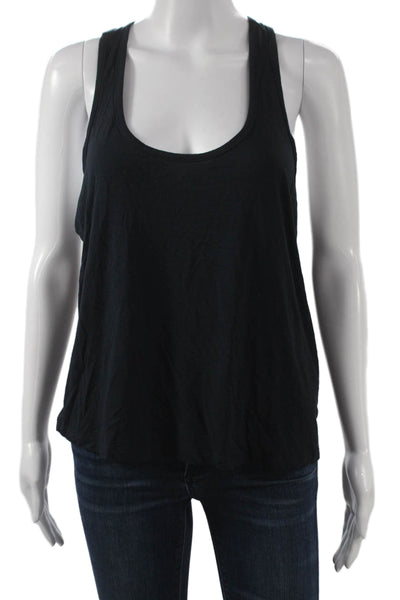 Splits59 Womens Black Scoop Neck Basic Tank Size L