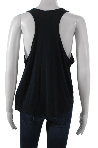 Splits59 Womens Black Scoop Neck Basic Tank Size L