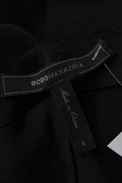 BCBGMAXAZRIA Womens Tunic Halter Sleeveless Black Polyester Size S
