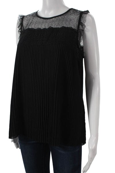 Nanette Nanette Lepore Women Black Basic Tank Polyester Round Neck Size M