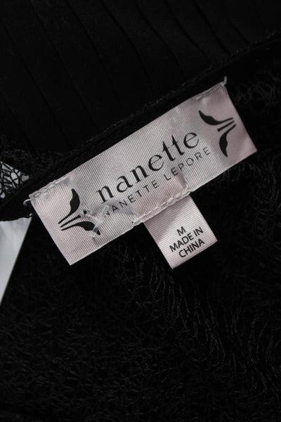 Nanette Nanette Lepore Women Black Basic Tank Polyester Round Neck Size M