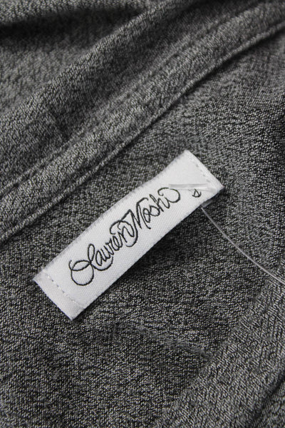 Lauren Moshi Women Basic Geometric Gray Crew Neck Short Sleeve T-Shirt Size S