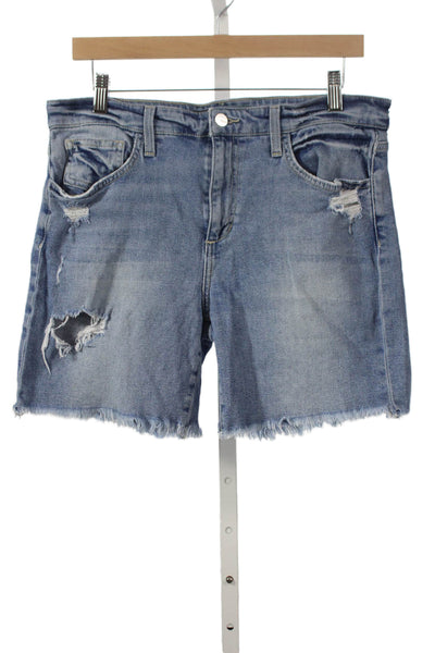 Joes Womens Blue Cut-Off Cotton Button Shorts Size 30
