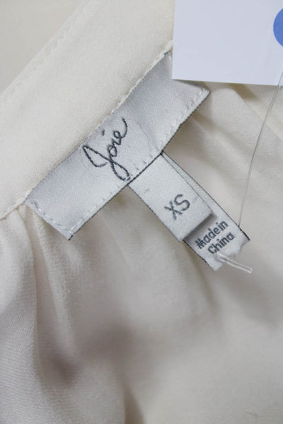 Joie Womens Silk V-Neck Basic Blouse 3/4 Sleeve Ivory Size XS