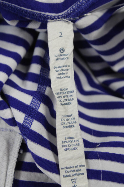 Lululemon Womens Blue Striped Track Jacket Zip Size 2