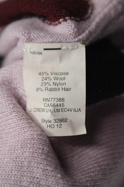 J Crew Women Pullover Pink Viscose Crew Neck Long Sleeve Heart Size M