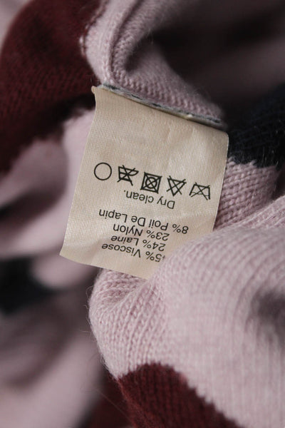 J Crew Women Pullover Pink Viscose Crew Neck Long Sleeve Heart Size M