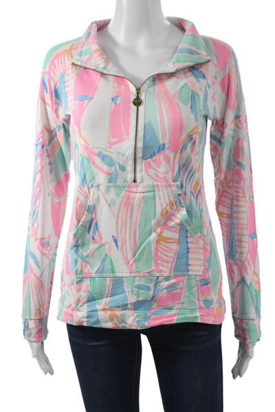 Lilly Pulitzer Womens Pullover Floral Collared Long Sleeve Multicolor Size XS